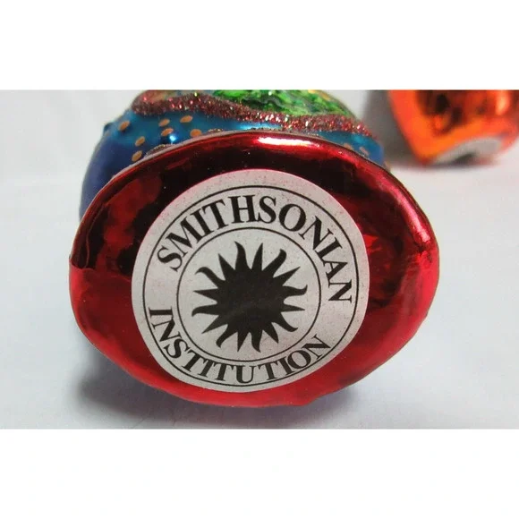 Russian Nesting Doll Glass Ornaments Set Of 3 SMITHSONIAN INSTITUTION 5" Tall